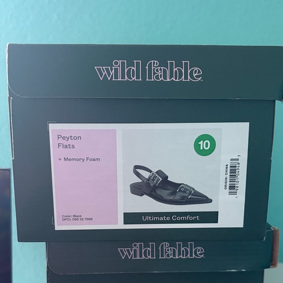 Wild Fable Black Slingback Flats with Buckle Sz 10 - Picture 3 of 3